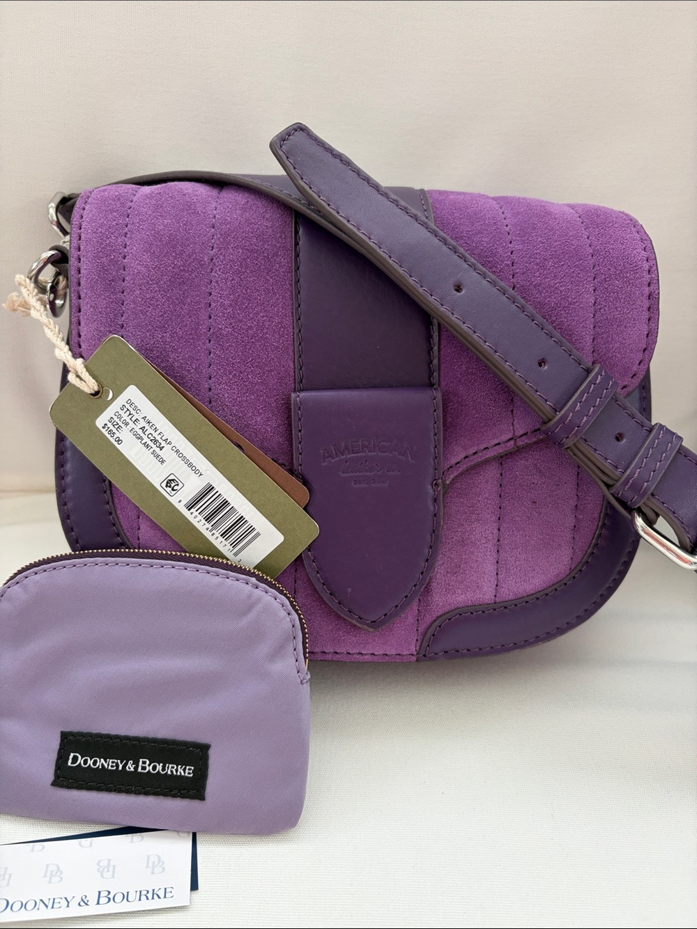 NWT Velvety Suede & Leather Crossbody Bag with NWT Coin Purse ON SALE!
